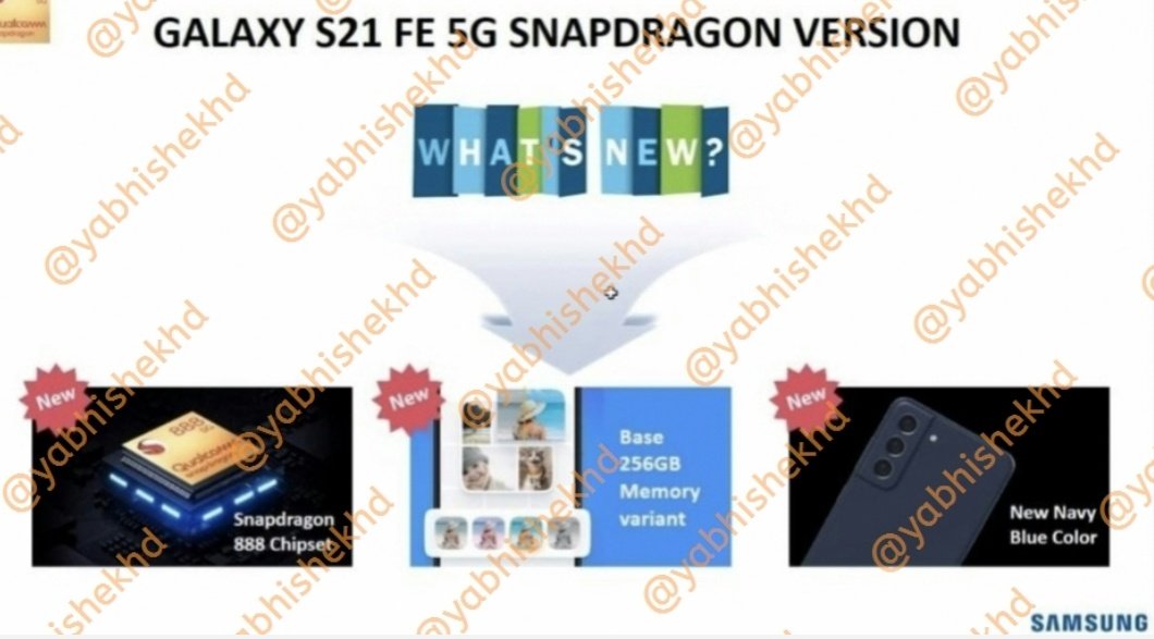 Exclusive 😆
Samsung Galaxy S21 FE 5G Snapdragon 888 variant promo material.

S21 FE snapdragon 888 variant will launch in India in the next 10 days.

- 256GB storage
- Navy Blue colour option
- Snapdragon 888
#Samsung #SamsungS21FE #SamsungGalaxyS21FE