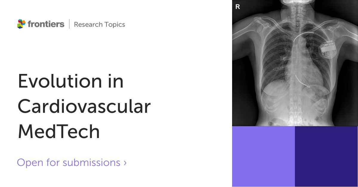 Frontiers - Medical Technology (@frontmedtech) on Twitter photo 💡New Research Topic 'Evolution in Cardiovascular MedTech' is now open for submissions! Edited by Prof <a href="/StphaneAvril1/">Stéphane Avril</a>, Prof Bursa, Prof Mongrain of <a href="/mcgillu/">McGill University</a> and Prof Malve of <a href="/UNavarra/">UPNA - Universidad</a>
⬇️ Join our expert Editorial Team in discussing this issue
bit.ly/3NAbGas 💡New Research Topic 'Evolution in Cardiovascular MedTech' is now open for submissions! Edited by Prof <a href="/StphaneAvril1/">Stéphane Avril</a>, Prof Bursa, Prof Mongrain of <a href="/mcgillu/">McGill University</a> and Prof Malve of <a href="/UNavarra/">UPNA - Universidad</a>
⬇️ Join our expert Editorial Team in discussing this issue
bit.ly/3NAbGas