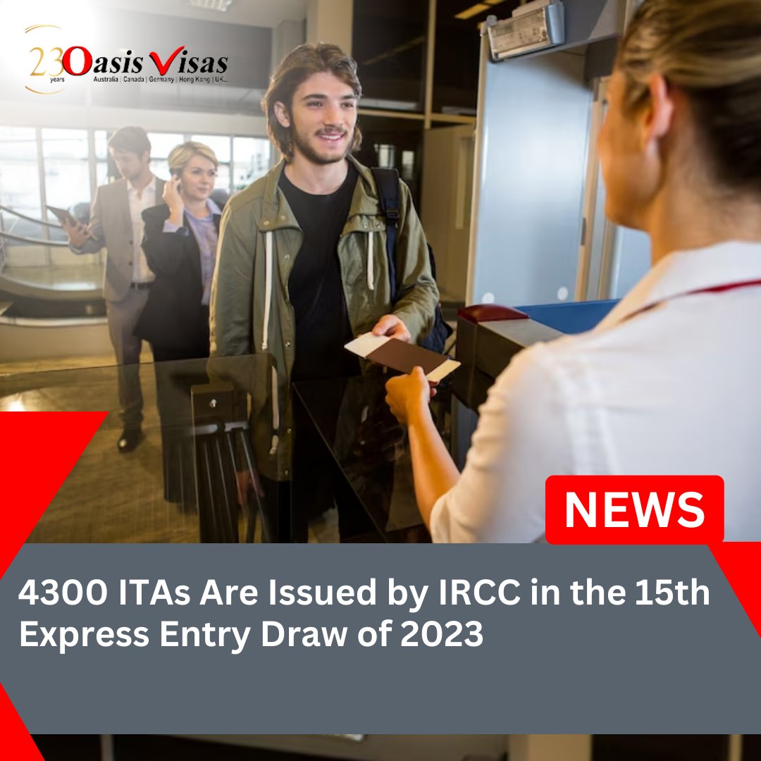 oasisvisas's tweet image. 4300 ITAs Are Issued By IRCC In The Fifteenth Express Entry Draw Of 2023

Click on the below link to know more:
oasis-india.com/4300-itas-are-…

#ircc #ircccanada #expressentryprogram #expressentrycanada #expressentry #expressentrydraws #expressentry2023  #immigrationnews #immigration