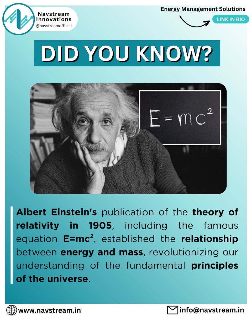 navstream_in's tweet photo. The more you know!

#dailyfacts #electricity #theoryofrelativity #alberteinstein #navstream #navstreaminnovations https://t.co/h3JoY43IZI