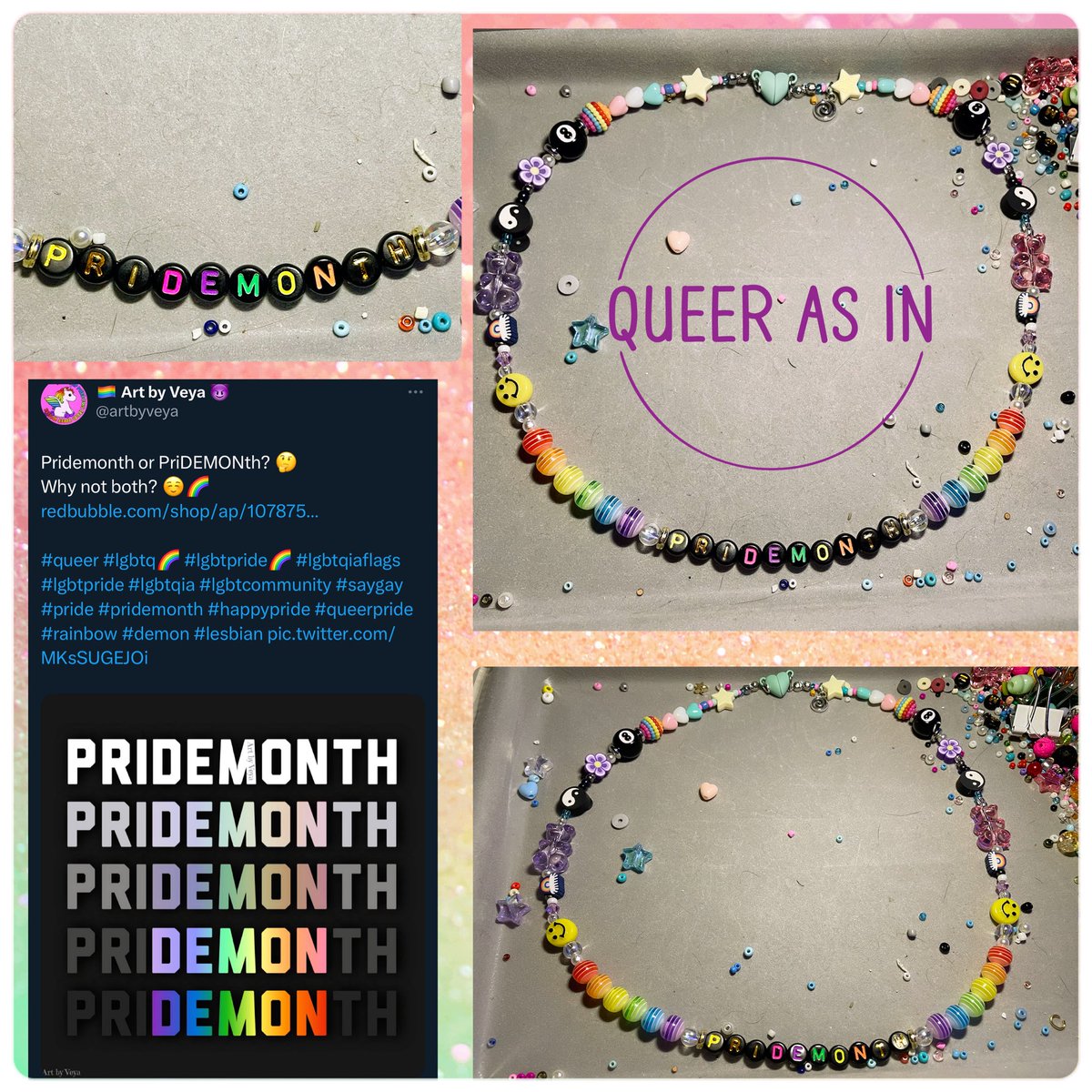 LeonaThotsky's tweet photo. Made in tribute to @artbyveya giving us an absolute masterwork of an art piece for the ages. #QueerAsIn #Genderqueer #LGBTQIA #Pride2023 #priDEMONth https://t.co/MEEDqojOwW
