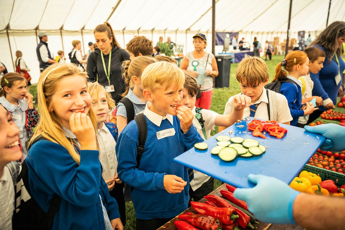 LeaValleyGrower's tweet photo. Fantastic Essex Schools Food & Farming Day, 3,000 children tasting Cucumbers, Peppers & Tomatoes grown by Lea Valley Growers.
#Essexschoolsfoodandfarmingday #Esffd #Backbritishfarming #Horticulture #Food #Salad #Leavalley #Essex #Hertfordshire @EssexAgSociety @WrittleOfficial https://t.co/mkU5HjYFzZ