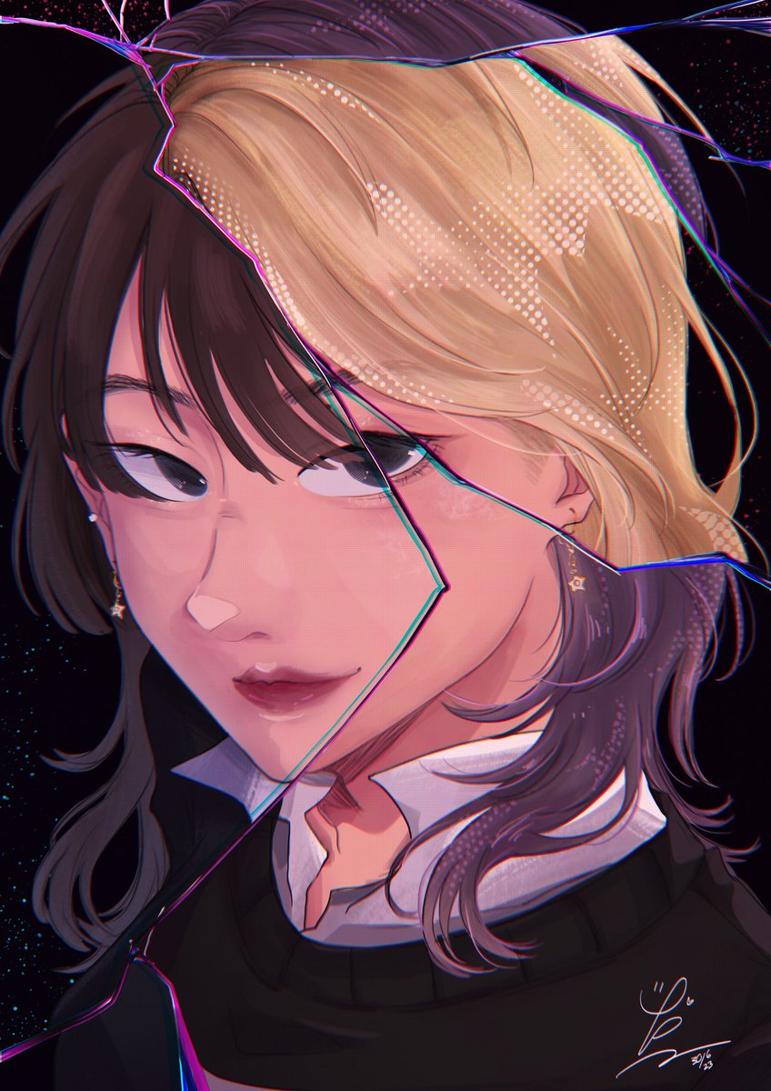 fu_wa_wa__'s tweet image. #selfpotrait while listening to REALiZE -LiSA ✨️🤘

#art #SpiderManAcrossTheSpiderVerse