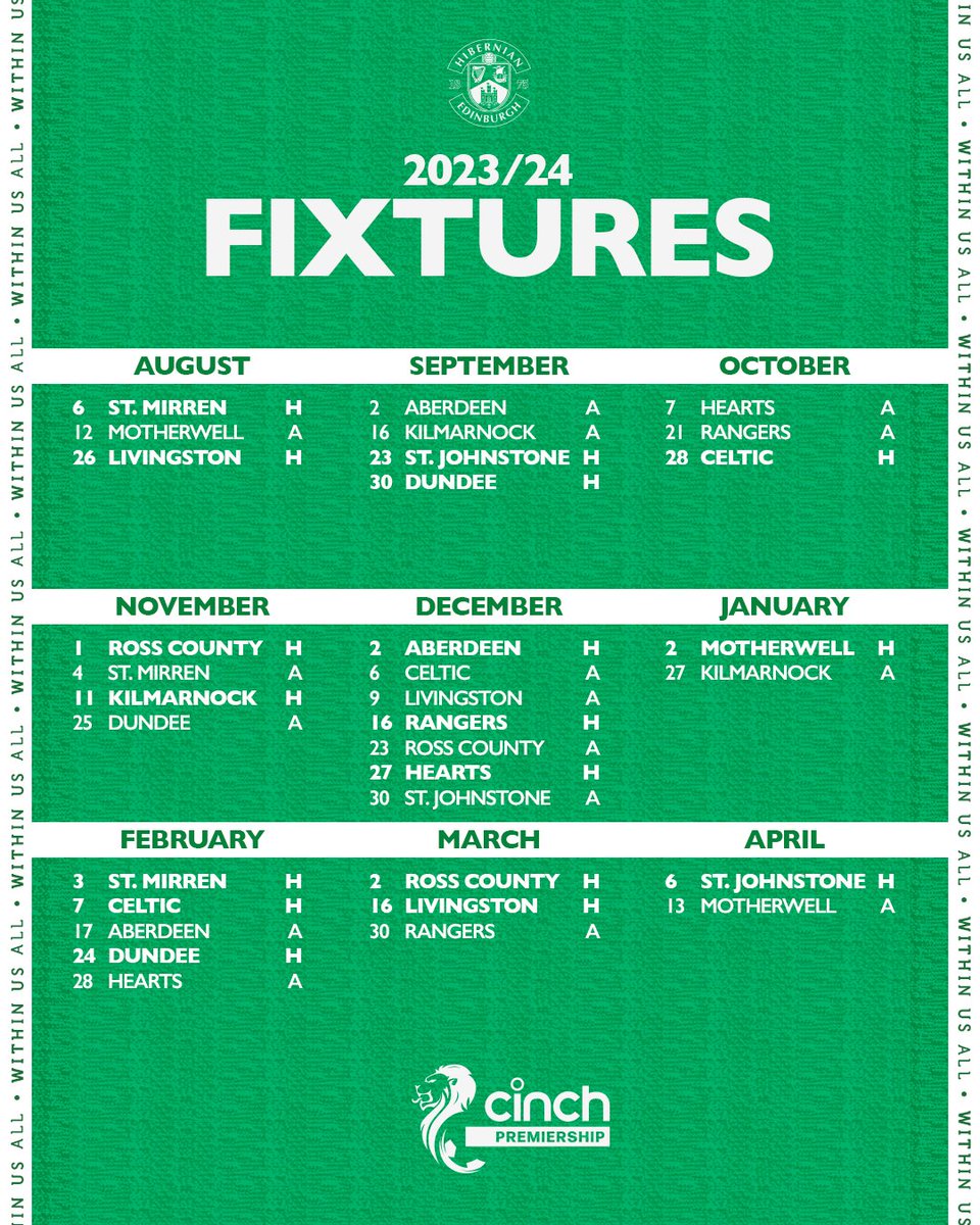 Our 2023/24 @spfl Fixtures 🗓