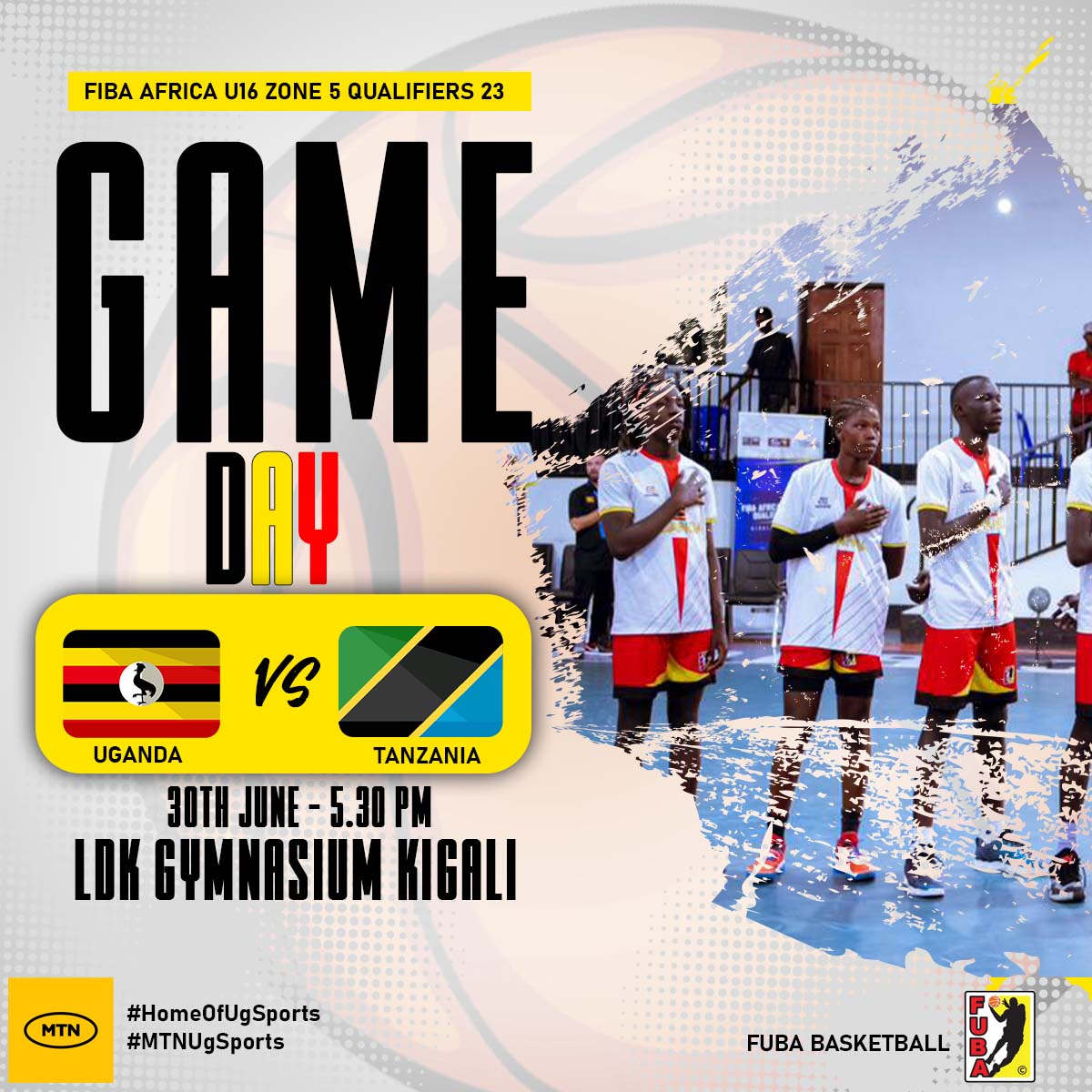 A win today, and the boys will have booked a ticket to Tunisia for the finals joining the U16 Junior Gazelles who have already qualified. Let's rally behind them this evening 🔥🇺🇬
Let's go Ug 

In a special way, we thank @mtnug
🙏🏾🙏🏾

#FubaBasketball
#MTNUgSports | #HomeOfUgSports