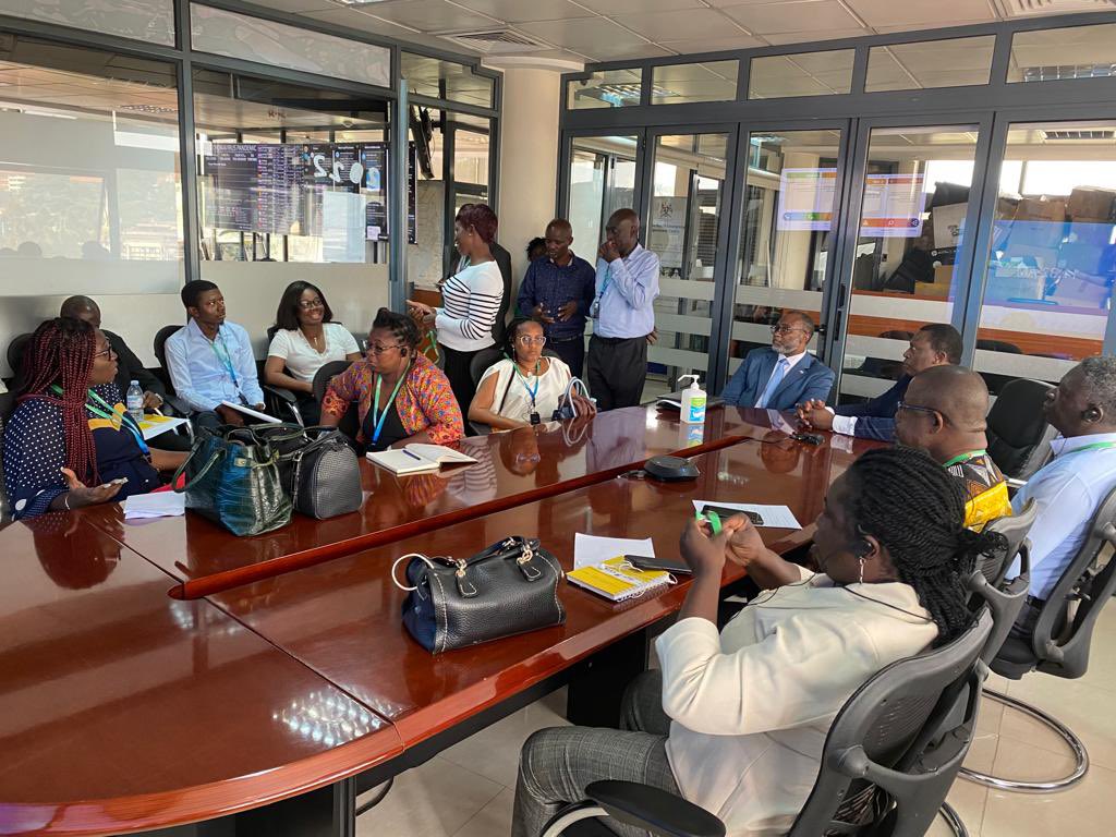 A team lead by Ministry of Health  Côte d’Ivoire visits the National Health Diagnostic Laboratory Services/ Central Public Health Laboratories of the Ministry of Health Uganda to do bench marking on the sample transport network. The PS Dr. Diana Atwine received the team at MOH.