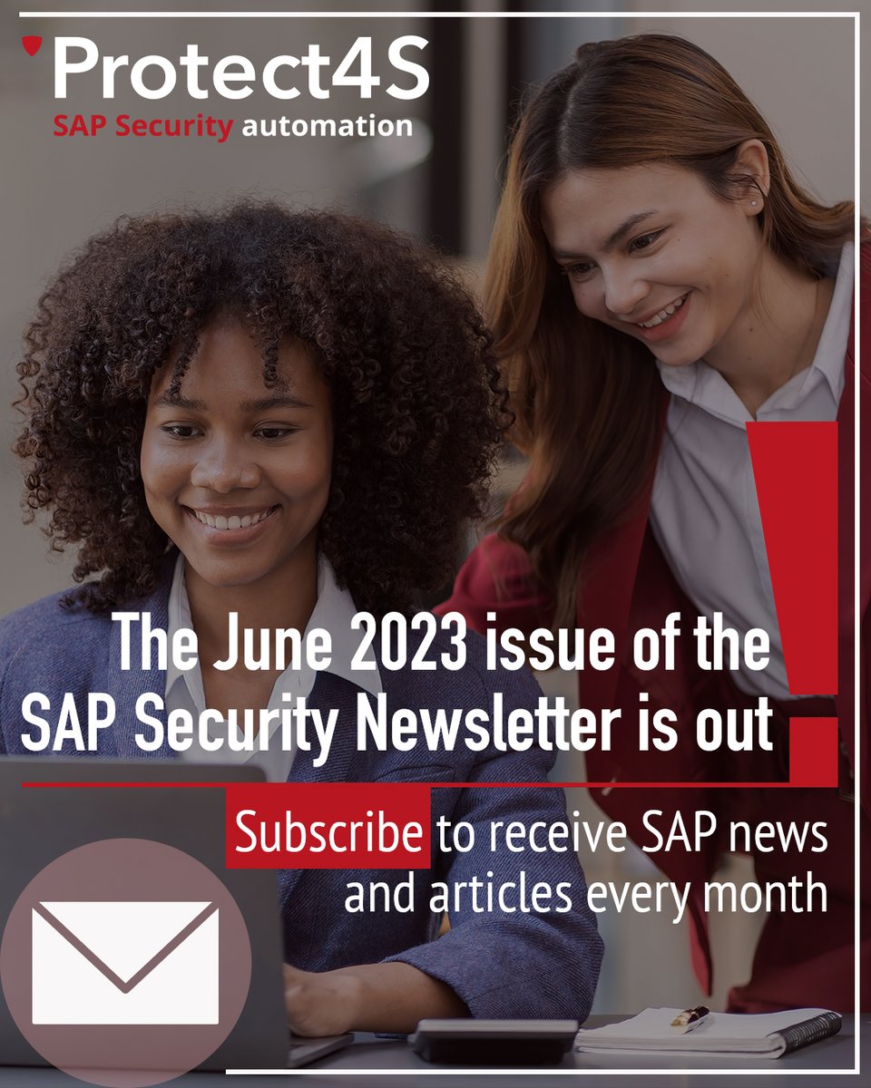 Have you read the June issue of our SAP Security Newsletter?   

Link below!  

We aim to offer the best selection of worldwide available SAP-related materials so that you can easily stay updated.  

Subscribe here! wllw.co/MjYrKoytr 

#protect4s #sapsecurity #newsletter