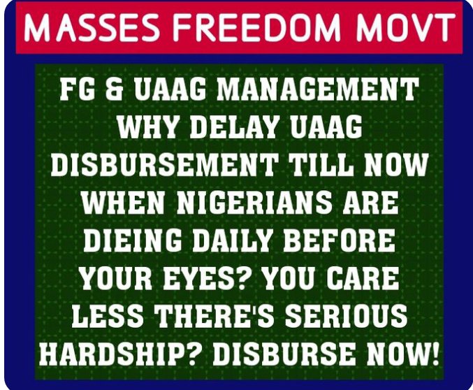 FG AND UAAG DISBURSMENT COMMITTEE WHY DELAY DISBURSMENT TO THE DETRIMENT OF THE MASSES <a href="/ARISEtv/">ARISE NEWS</a> <a href="/femigbaja/">Femi Gbajabiamila</a> <a href="/FBI/">FBI</a> <a href="/officialABAT/">Bola Ahmed Tinubu</a> <a href="/DavidHundeyin/">David Hundeyin</a> <a href="/JeffreyGuterman/">Jeffrey Guterman</a> <a href="/UN/">United Nations</a> <a href="/UN_HRC/">UN Human Rights Council</a> <a href="/ruffydfire/">oseni rufai</a> <a href="/CNN/">CNN</a>