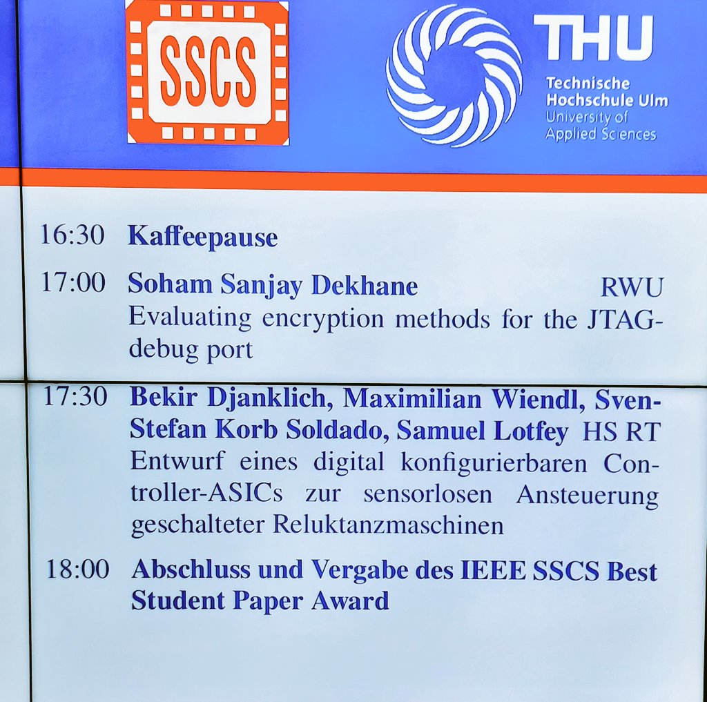 ElectronicsDrv's tweet image. 66. Mikroelektronik-Workshop der Multi Project Chip Gruppe Baden-Württemberg an der @THU_Ulm. Wir sind mit unserem studentischen Projektteam @EDRT_RIDE wieder aktiv dabei. 
#Mikroelektronik #Leistungselektronik @HS_Reutlingen