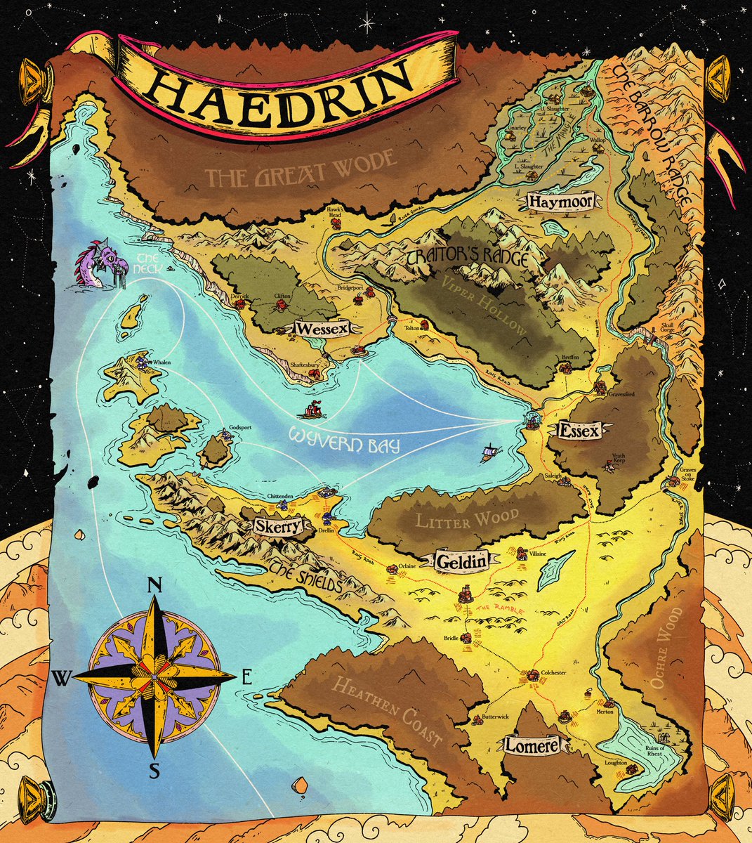 a_queer_wizard's tweet photo. Hello! I'm looking to take on some map commissions this coming month (July 2023).

I make maps for #TTRPG games, adventures, supplements, or just for home games and personal projects. 

I'll put a link to my commission rates and some more examples below. 

Retweets appreciated! https://t.co/KLm5P0TQl4
