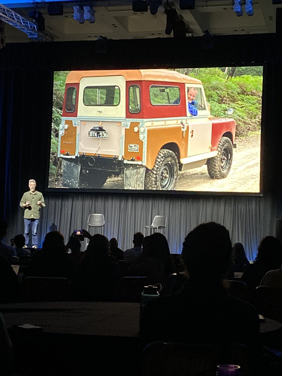 digitechcoach's tweet photo. I was so impressed with the Keynote this morning at #ADE2023 by Dave Budge from jaunt motors. It is inspiring to see how industry uses #ipad to design new parts for their amazing EV conversion vehicles. https://t.co/5QeDEUNVmC
