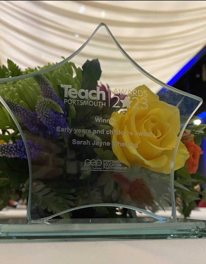 C1Catherine's tweet photo. Brilliant evening at Teach Portsmouth. Lovely for Early Years to get some recognition. #tpa23 #earlyyears https://t.co/4vNxvdFB6v