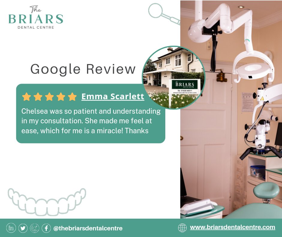 "Huge Thanks to our Amazing Patient! We want to express our deepest gratitude for the fantastic feedback you left about your experience at The Briars Dental Centre! Your kind words on this Friday brightened our day and motivate us to continue delivering exceptional dental care".