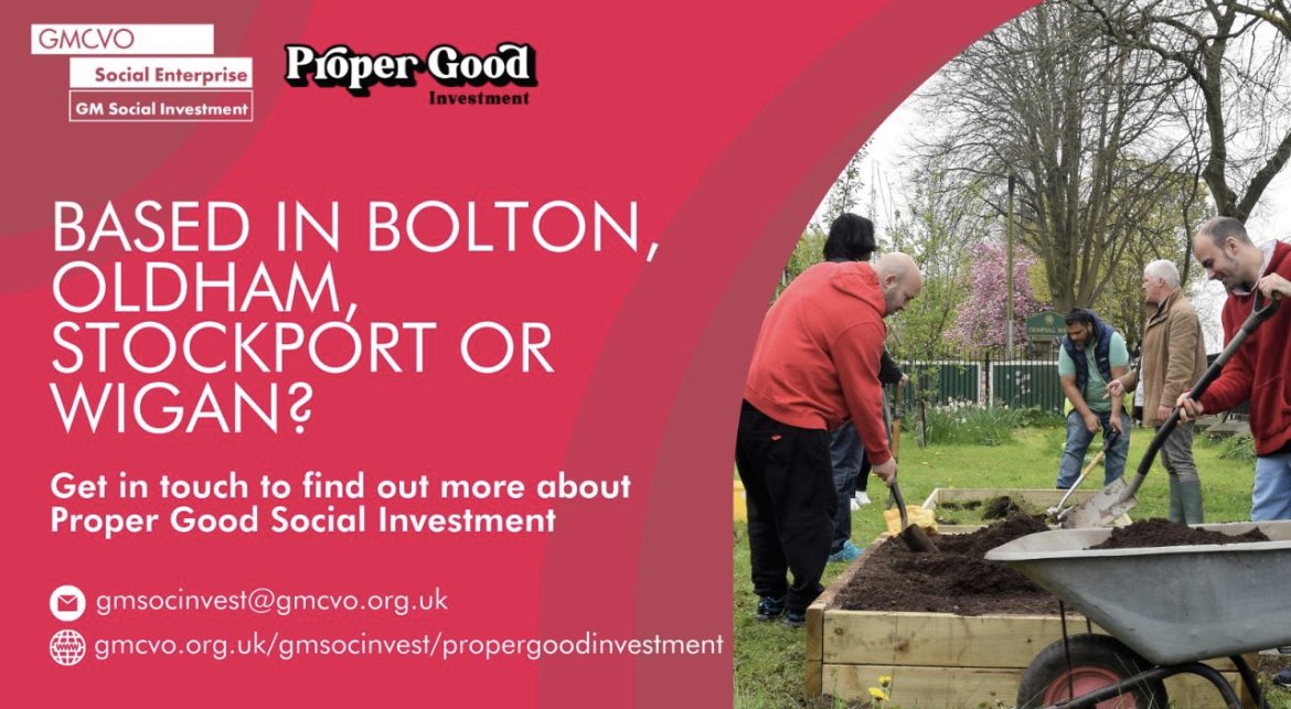 Are you trading or hoping to trade to create social impact in Oldham or you want to buy or redevelop premises? 
Find out more about Proper Good Investment: buff.ly/3NaAd5E
Contact - muzahid khan from the Oldham Proper Good Team
Upturn Enterprise #oldhamhour @gmcvo