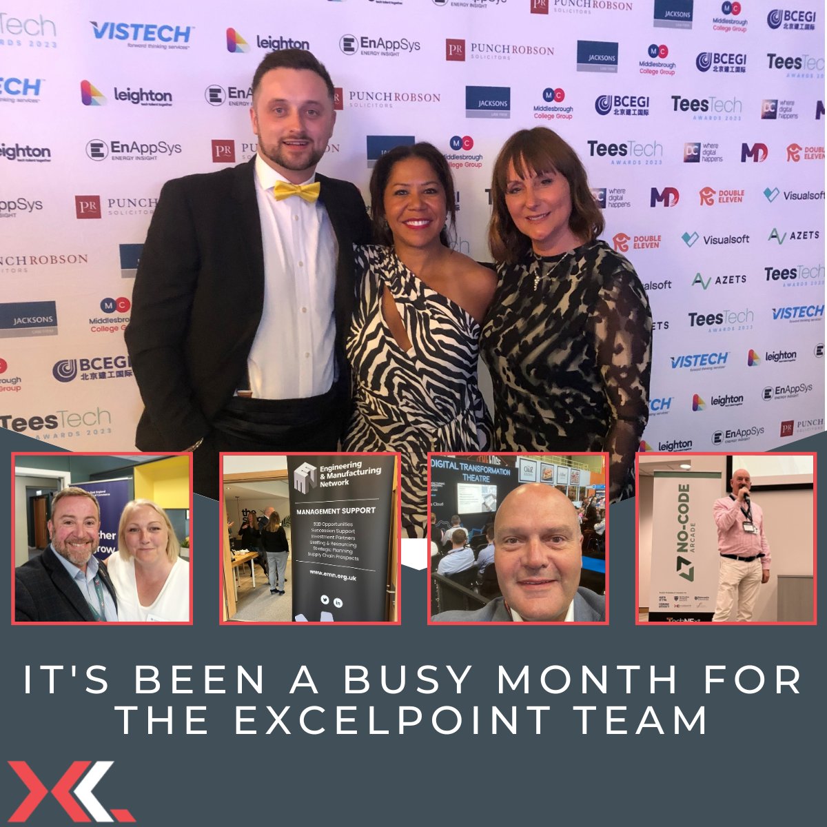 It's been a month of events at Excelpoint.

With members of our team attending various #networkingeventswith the @NEEChamber, @EMNetworkNE, @MandEWeek, @Tees_Business #TechAwards & @TechNext.

@AycliffeToday @RecruitriteUK @SunSoftCity @dynamonortheast #nocode