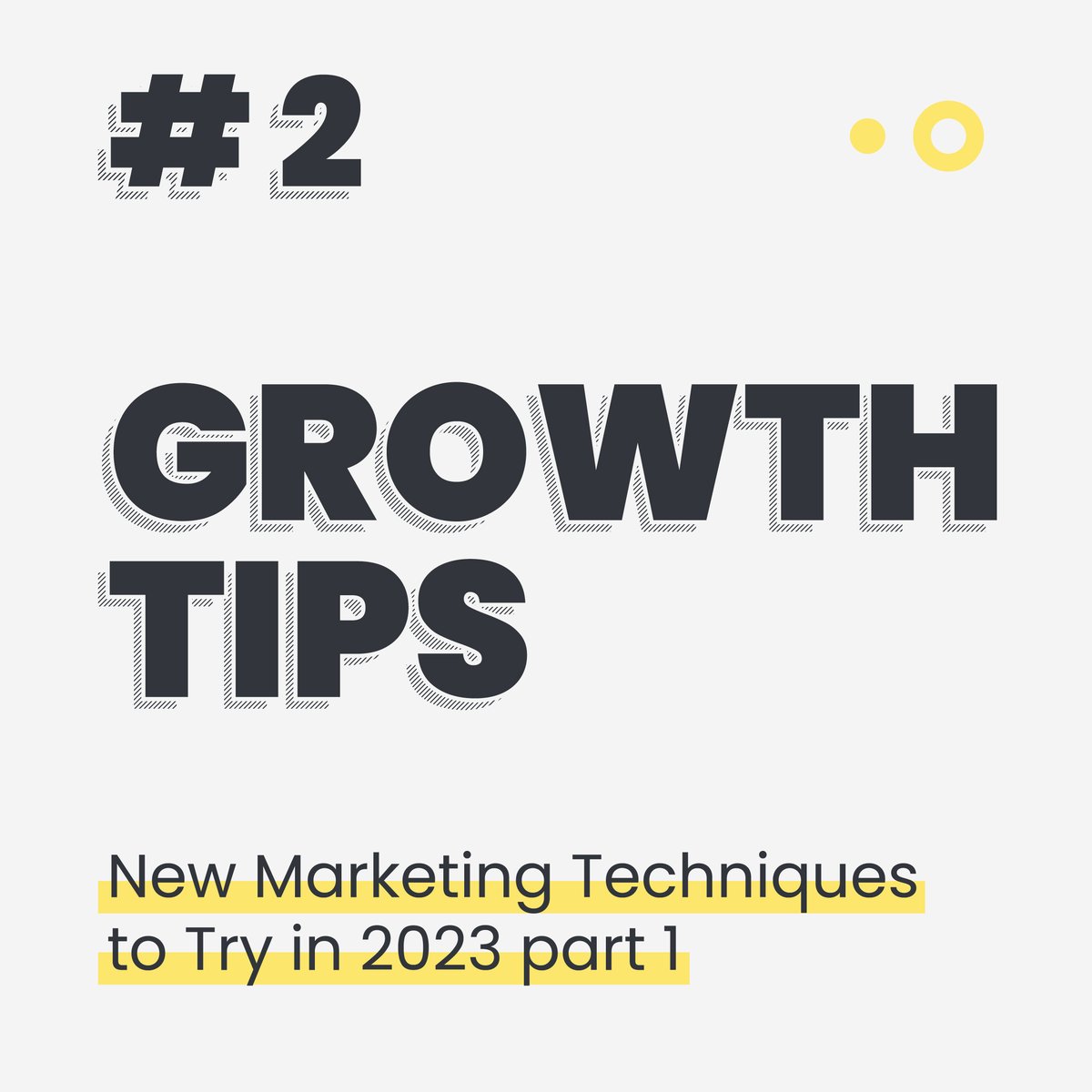 Growth Tips #2 - let's talk about new marketing techniques 🚀

Dive into the exciting marketing trends of 2023: AI, AR/VR, and Influencer Marketing 2.0!

#Marketing2023 #NewTrends #GrowthTips