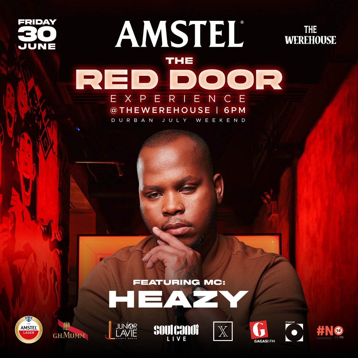 gagasifm's tweet image. 🔥iWeekend enkulu isisemnyango!! 🔥

Your Afternoon Drive host, Heazy Madida will be doing what he does best this evening at The Red Door Experience #DurbanJulyWeekend. 🏆💪

📍: The Werehouse Durban 

#GagasiFM #AmstelTheRedDoorExperience #DJWeekend