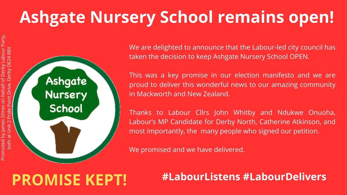 Unisonderbycity's tweet photo. March 23- UNISON, friends & family of Ashgate Nursery showed the then leaders of Derby City Council - what Ashgate Nursery means to them. Labour in Derby supported this and have worked hard to ensure Ashgate Nursery in Derby is staying OPEN! Well done to all involved in this. https://t.co/Fw6oUWpwNz