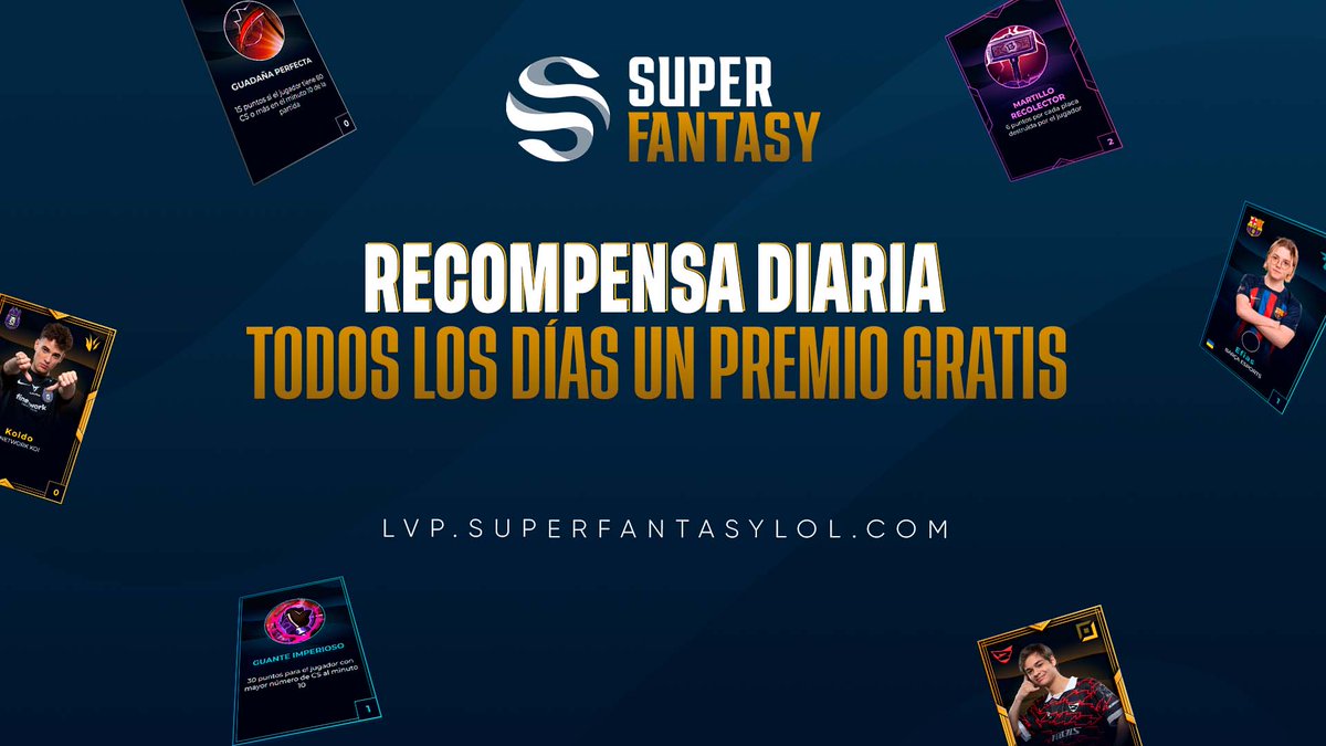 ¡Recuerda recoger la recompensa diaria durante el fin de semana en el SuperFantasy!

La semana que viene tenemos dos jornadas presenciales de #Superliga en @DreamHackSpain Valencia. ¡Hay que ir preparados! 🔥