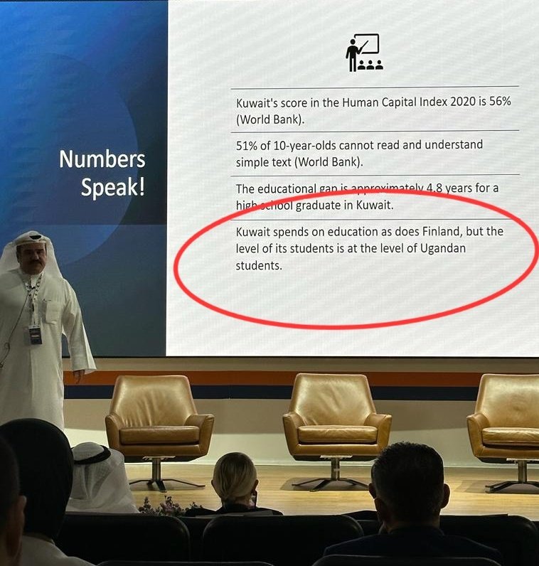 الجملة الأخيرة مؤلمة ولا تبشر بمستقبل جيد أبداً 

*الصورة من عرض للدكتور طارق الدويسان