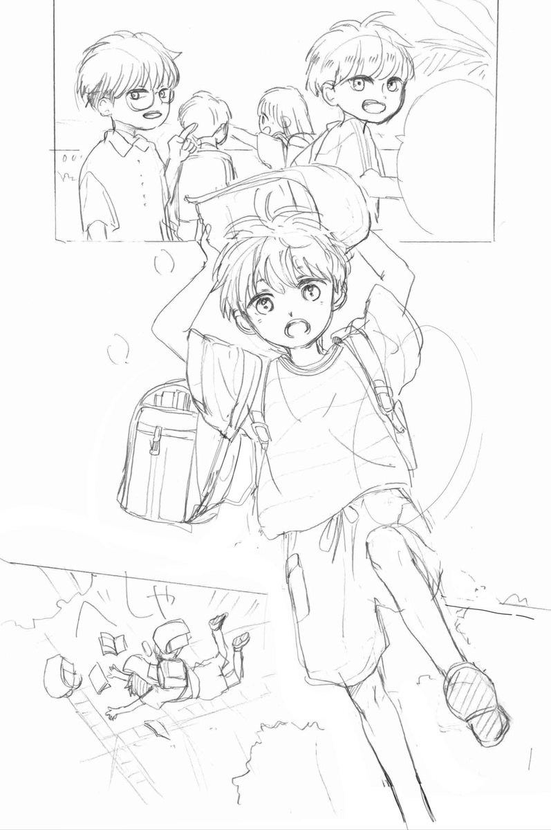 ネーム→下絵→原稿→掲載 