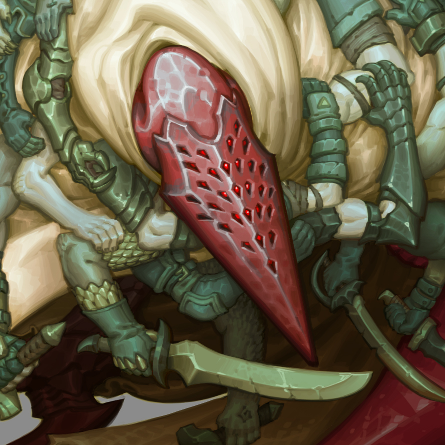 LeftOverLantern's tweet image. Hiya friends! Been cooking away on a big gooey knight monster and wanted to share! #conceptart #knight