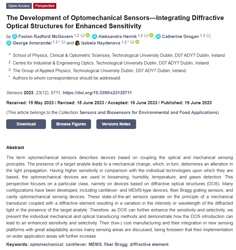 IEO (@ieo_centre) on Twitter photo ‼️📄Our PhD researcher @Faolan98 has just published his great work on the development of optomechanical sensors in <a href="/Sensors_MDPI/">Sensors MDPI</a> along with our PhD researcher Aleksandra Hernik and PIs Catherine Grogan, George Amarandei, and <a href="/i_naydenova/">Izabela Naydenova</a> 😊
Read it here: mdpi.com/1424-8220/23/1… ‼️📄Our PhD researcher @Faolan98 has just published his great work on the development of optomechanical sensors in <a href="/Sensors_MDPI/">Sensors MDPI</a> along with our PhD researcher Aleksandra Hernik and PIs Catherine Grogan, George Amarandei, and <a href="/i_naydenova/">Izabela Naydenova</a> 😊
Read it here: mdpi.com/1424-8220/23/1…