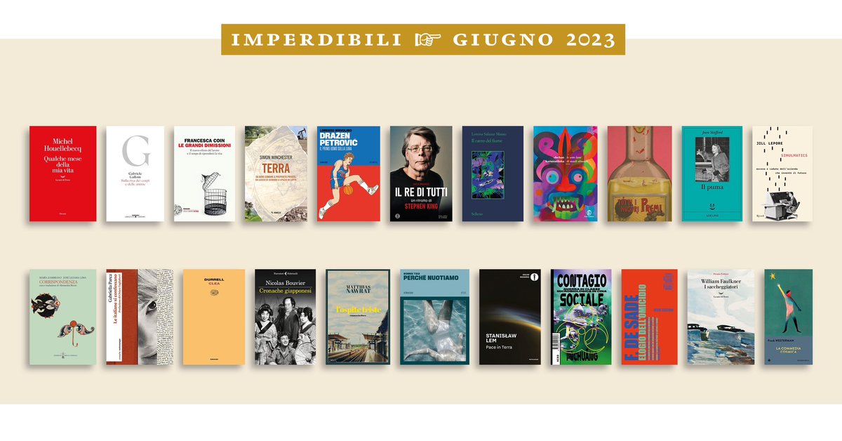 Eccoci con i nostri #Imperdibili. Qui trovate i #libri più interessanti usciti a #giugno. La selezione dei titoli è a opera di Marco De Laurentis e Giuseppe Putignano. Buone letture!

📚➡️ altrianimali.it/2023/06/30/imp…