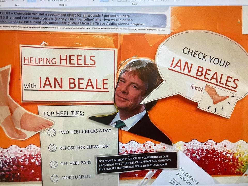 TVN_UHCW's tweet photo. This is why our link workers are the best! 43NECU’s Molly Cullen getting Ian Beal to help with heels!! https://t.co/zh3tsF0Scp