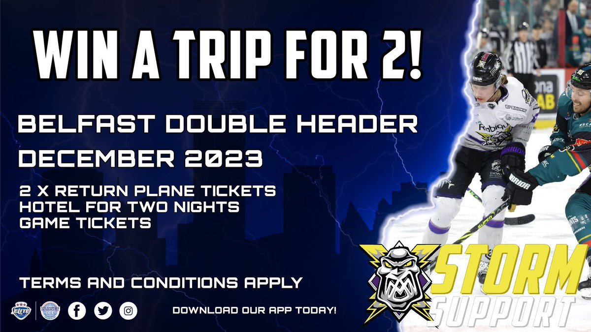 Mcr_Storm's tweet image. 𝗪𝗜𝗡 𝗔 𝗧𝗥𝗜𝗣 𝗙𝗢𝗥 𝗧𝗪𝗢 🙌

Manchester, how about this for a competition!? This is your chance 𝗪𝗜𝗡 𝗔 𝗧𝗥𝗜𝗣 to the Belfast double header this December! ✈️🎟️

➡️🌐 bit.ly/44sW3IV

#WeAreStorm | @Mcr_StormSuprt