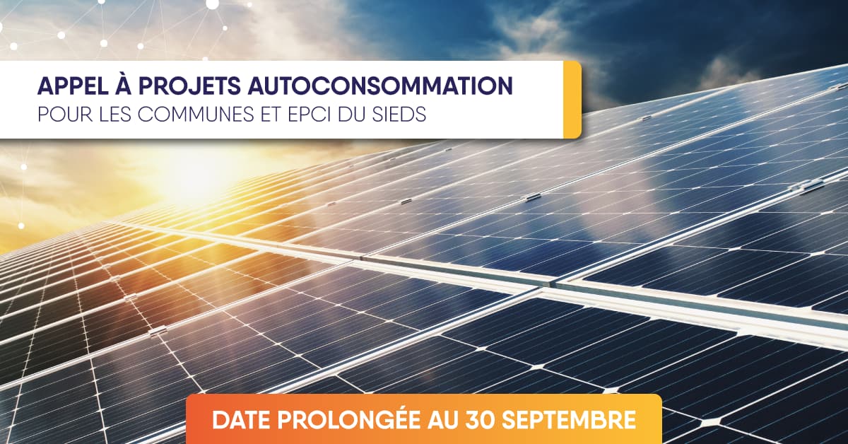 [APPEL À PROJET - AUTOCONSOMMATION] 📣 ❗

La date limite de l’appel à projets du SIEDS pour l’#autoconsommation est prolongée jusqu’au 30 septembre 2023.

Cet appel est lancé à l’attention des membres du SIEDS (communes et intercommunalités).
👉 sieds.fr/appel-a-projet…