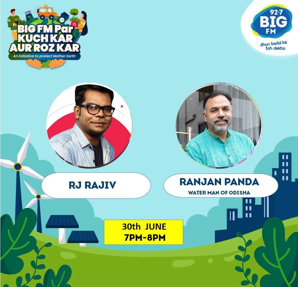 Talking to @bigfmindia #Odisha tonite as part of their #kuchkaraurrozkar initiative.

#ProniseOfCommons
#wateractionagenda 
#WorldEnvironmentDay2023