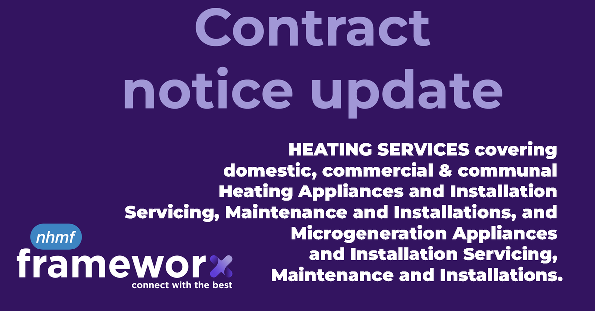 REMINDER: The new Framework Heating Services tender expires on 3rd July. 
Notice reference: 2023/S 000-015743
Find out more via find-tender.service.gov.uk/Notice/015743-…   or contractsfinder.service.gov.uk/Notice/5df676e…