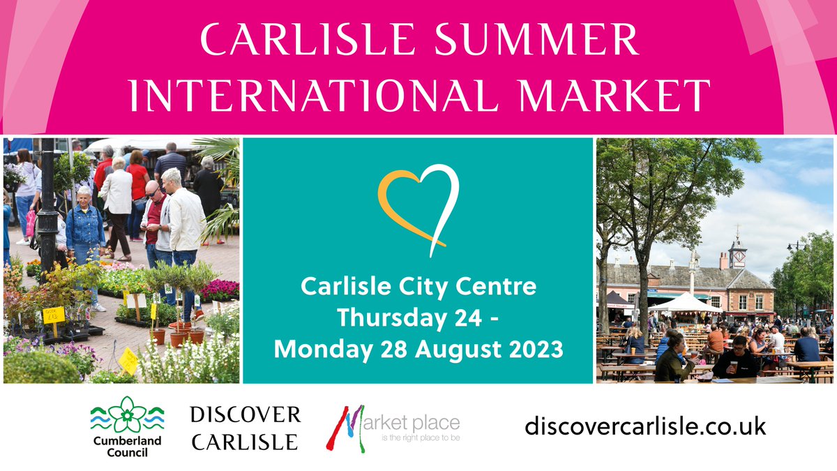 A popular international #market, organised by @MarketPlaceEuro, is set to return to #Carlisle city centre from Thursday 24 to Monday 28 August. Shoppers will be spoilt for choice with a huge mix of authentic #continental treats - tinyurl.com/mrxphwpp #Cumbria #summer