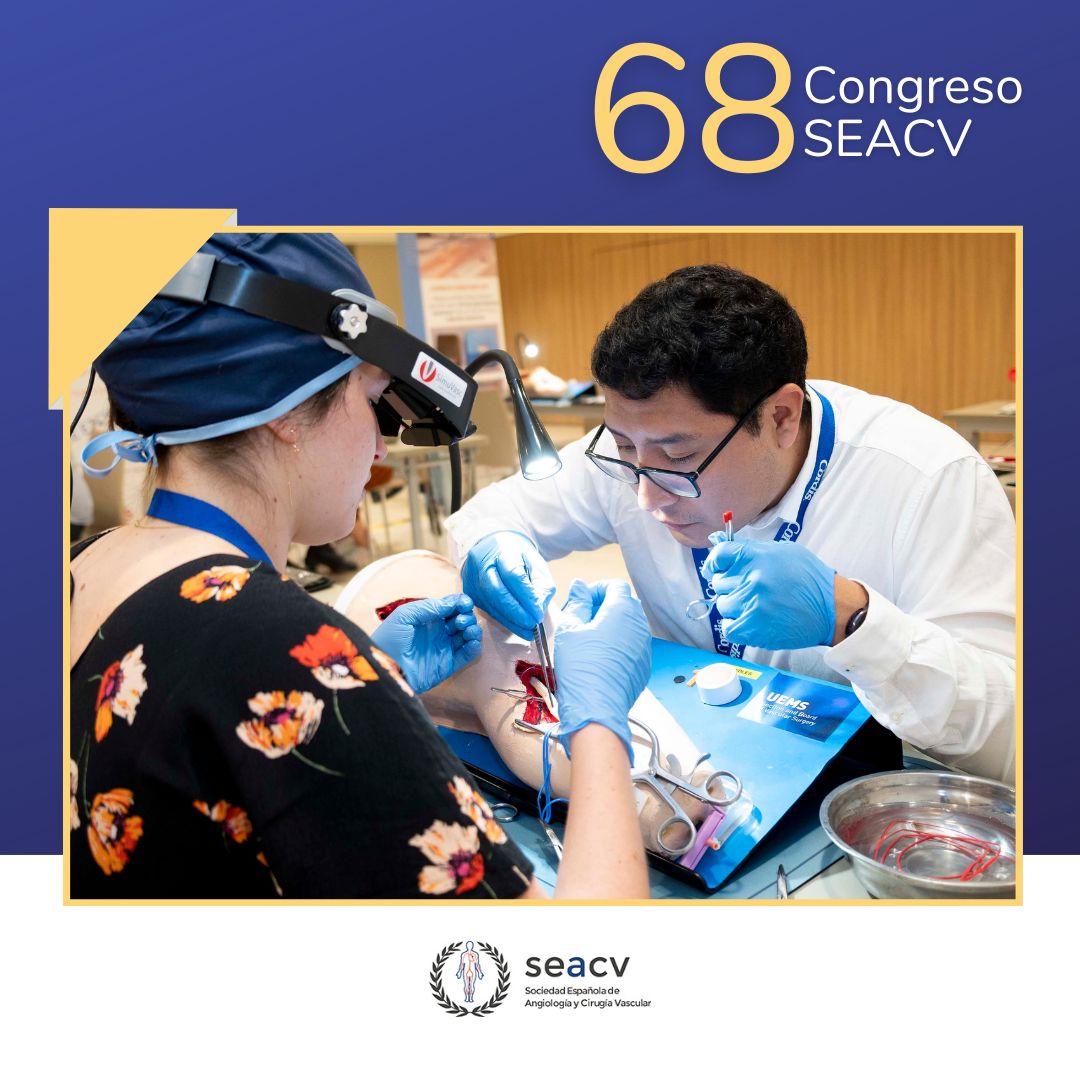 seacv_esp's tweet photo. European Training del Congreso de la #SEACV ➡️ Los residentes que participaron tuvieron la oportunidad de practicar y mejorar su técnica con #SimuVasc. Unos talleres muy interesantes para intercambiar conocimientos entre especialistas.
#congresoseacv #68congresoseacv https://t.co/wbKDHuWGQ6