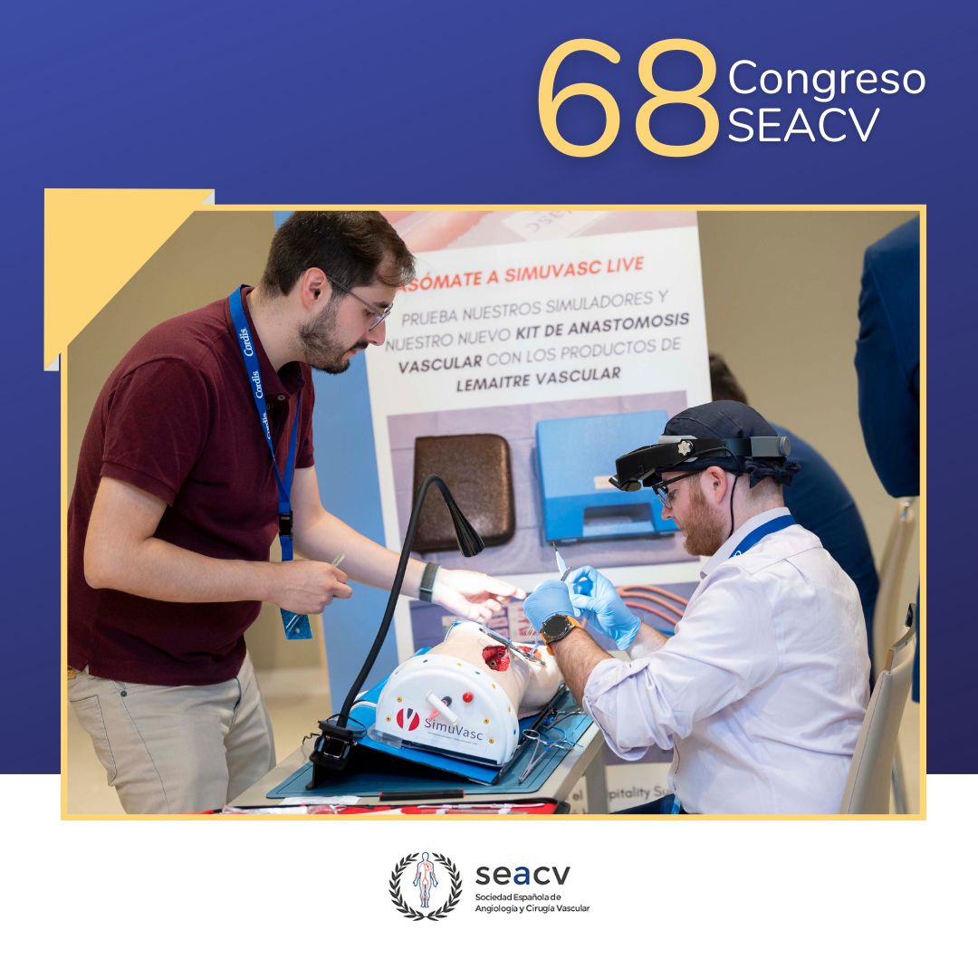 seacv_esp's tweet photo. European Training del Congreso de la #SEACV ➡️ Los residentes que participaron tuvieron la oportunidad de practicar y mejorar su técnica con #SimuVasc. Unos talleres muy interesantes para intercambiar conocimientos entre especialistas.
#congresoseacv #68congresoseacv https://t.co/wbKDHuWGQ6