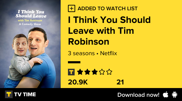 beingshelfaware's tweet photo. I've just started following I Think You Should Leave with Tim Robinson https://t.co/k2V4m1KXOU #tvtime https://t.co/sBnhgmsXDZ