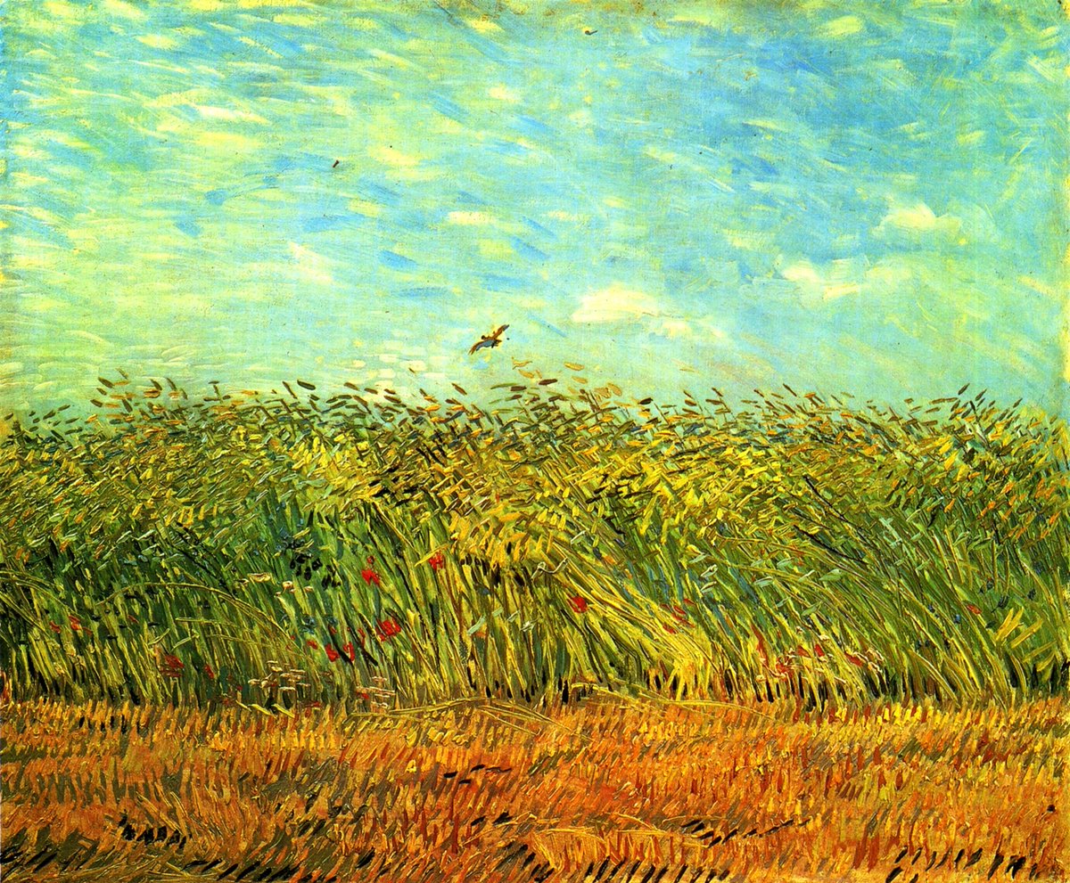 Wheat Field with a Lark, 1887 wikiart.org/en/vincent-van…