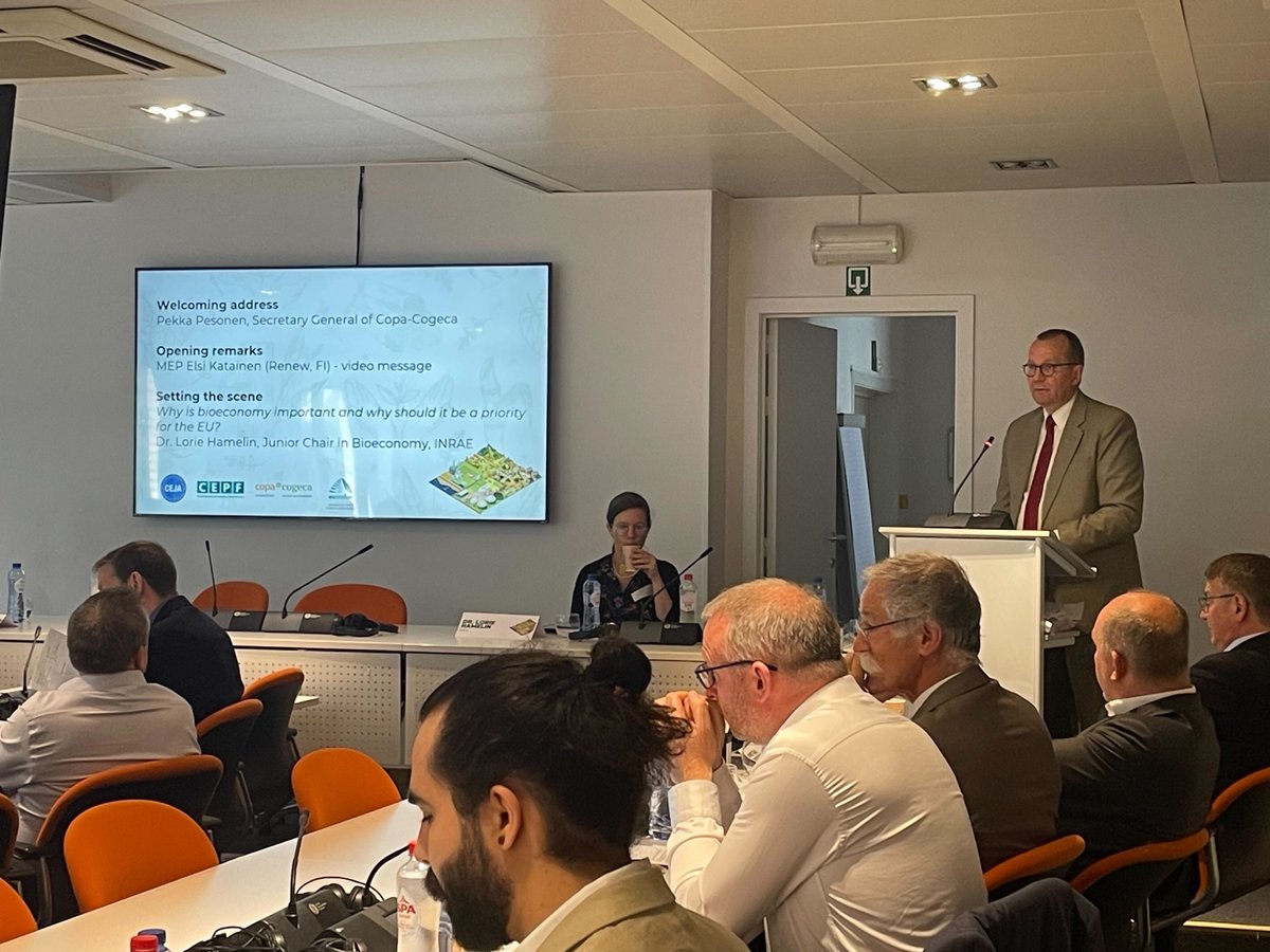 .<a href="/COPACOGECA/">COPA-COGECA</a> Secretary-General <a href="/pekka_pesonen/">Pekka Pesonen</a> opens the  joint seminar on #bioeconomy and sustainable use of natural resources: from niche to norm this morning👇