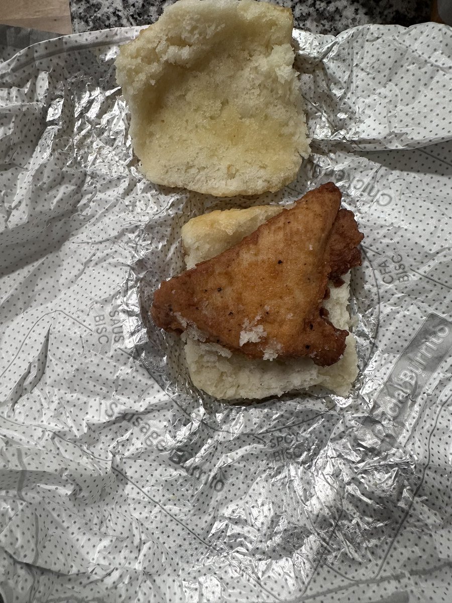 rham520's tweet photo. This is a joke @ChickfilA
How are you charging almost $4 for this?!? It’s like a nugget on a biscuit. This one just might do me in. https://t.co/2u9CrEbWSW