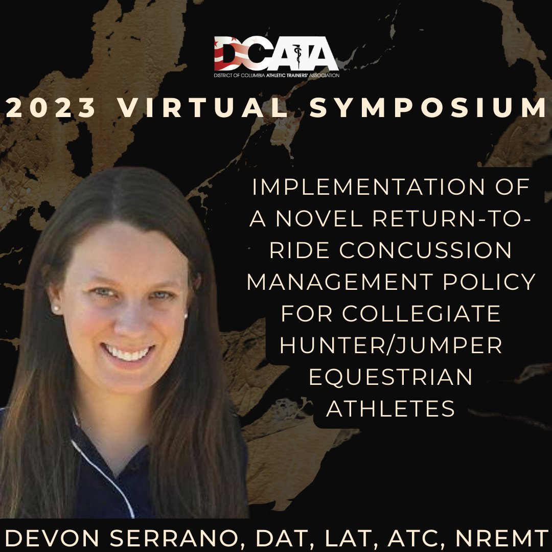DCATA2014's tweet image. 🚨 Join us for our 2023 DCATA Virtual Symposium 🚨

Our #VDCATA2023 #SpeakerSpotlight for today is Devon Serrano, DAT, LAT, ATC, NREMT she will be presenting on two amazing topics. 

Register &amp;amp; begin learning  at bit.ly/VDCATA2023

@_devonserrano @VATAPR