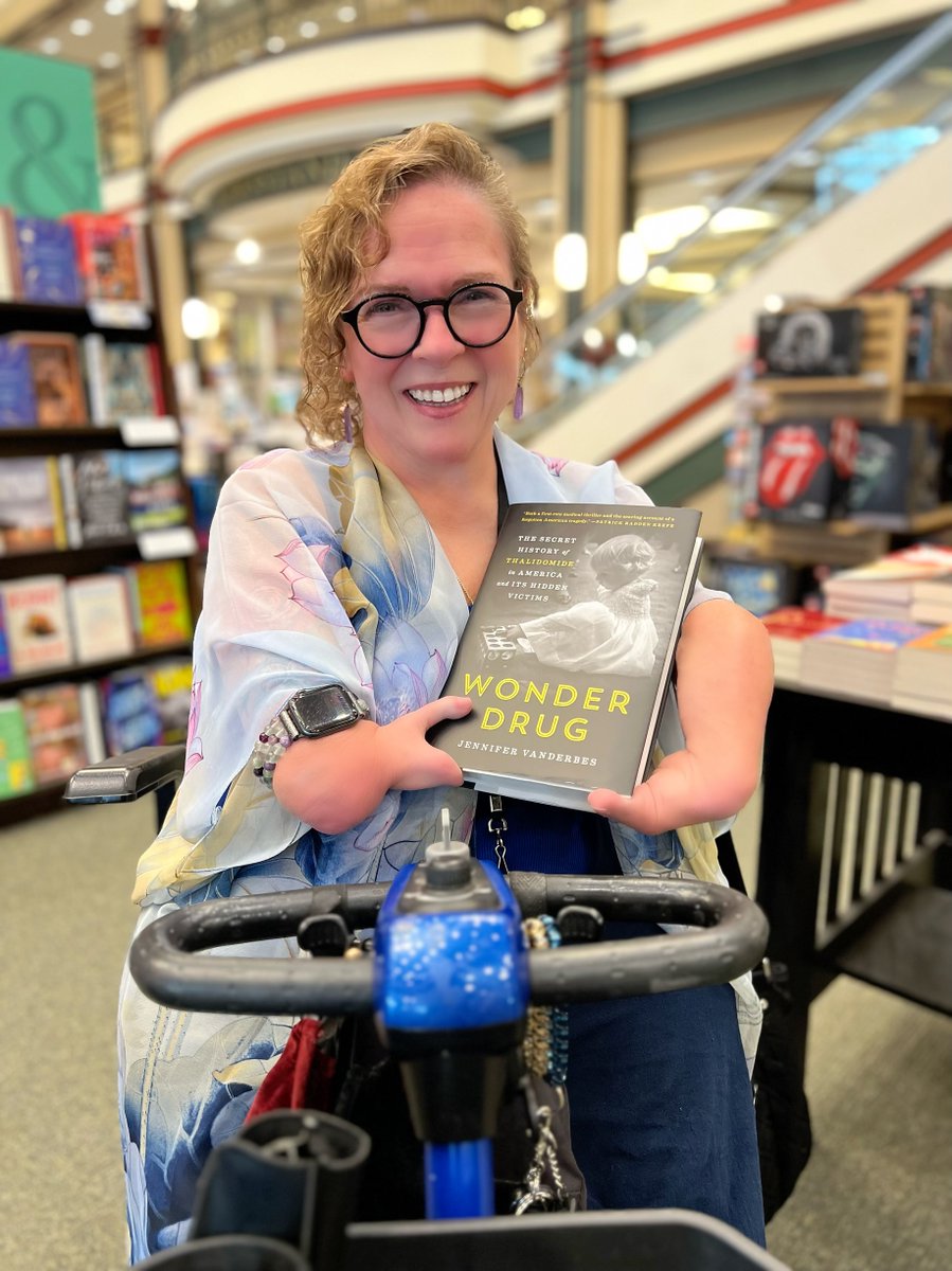 My friend <a href="/cjeangrover/">C. Jean Grover</a> - communications director for <a href="/USThalidomide/">US/USA Thalidomide Survivors</a> Survivors - headed out to <a href="/BNBuzz/">Barnes & Noble</a> this week to get a copy of WONDER DRUG: The Secret History of Thalidomide In America and Its Hidden Victims...which features her amazing life story! @hilaryredmon <a href="/JoJoCalora/">JoJoCalora</a>