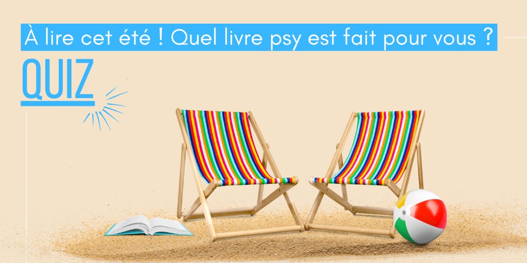 🏖️ [QUIZ ÉTÉ 2023 - ET JEU CONCOURS] 🏖️
Pour célébrer l’été, on vous a concocté un quiz spécial psy ! Répondez à ce test de personnalité pour découvrir votre profil de vacancier et tenter de remporter un livre (jeu concours du 30/06 au 12/07/2023). eu.jotform.com/build/23163280…