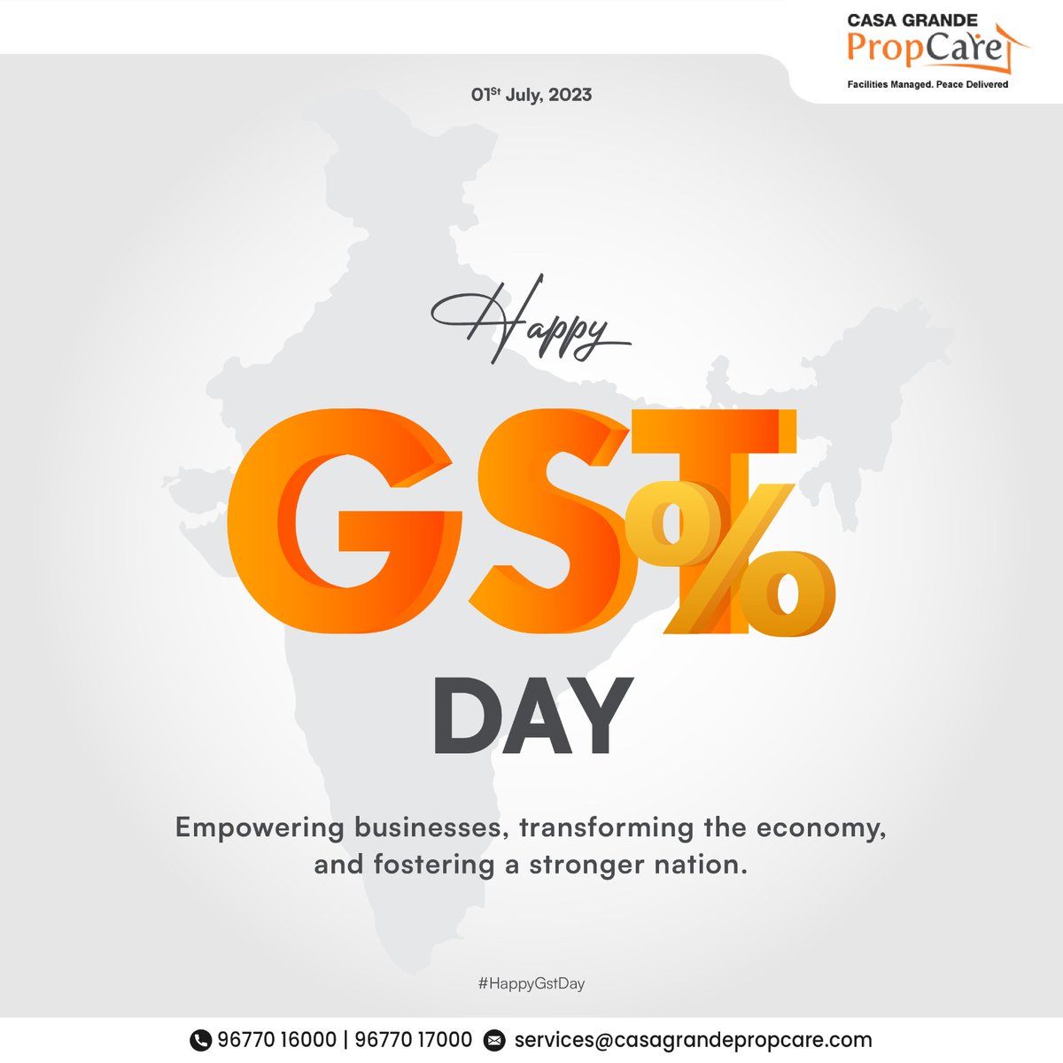 Happy GST Day! Today marks the anniversary of the game-changing Goods and Services Tax that has simplified tax compliance and boosted economic growth. Let's continue working together to build a stronger and more prosperous nation. ✨✨

#GSTForGrowth #TaxationMatters