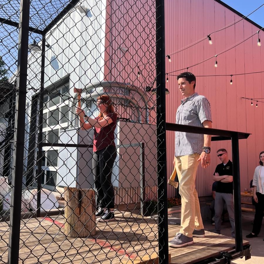 timmonsgroup's tweet photo. Everyone at our Charlottesville office was very βaxeβcited to try their hand at axe throwing! Safe to say it was a big hit! πͺ
Thank you to Power Play for hosting!
#TeamOuting #GroupBonding #LifeAtTG https://t.co/IysDOuIWja