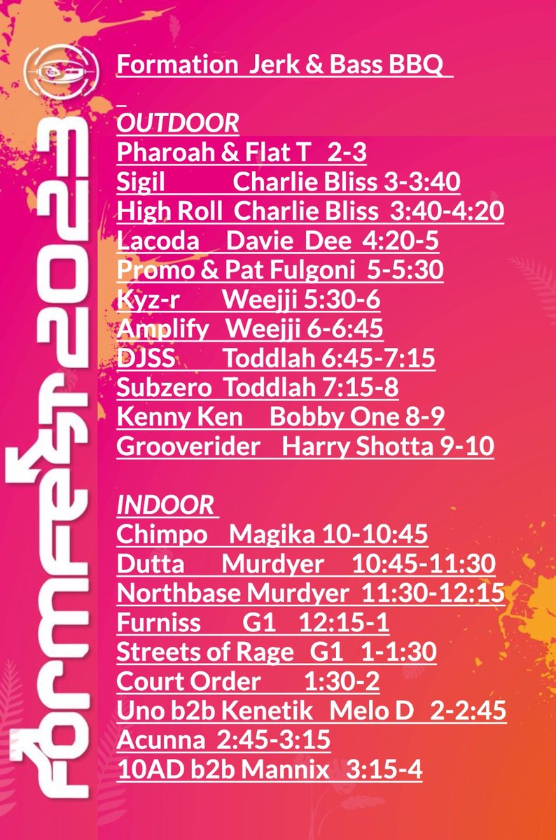 FormationRecs's tweet image. FORMFEST FESTIVAL 2023 
8 arena  14 hours 100 Artist  
@2funkymusiccafe 
DRUM &amp;amp; BASS/JUNGLE/ HOUSE/ 140/ OLDSKOOL / LIVE MUSIC/  🎫 EVENTBRITE eventbrite.co.uk/e/formfest-202…  SKIDDLE skiddle.com/e/36371664  Facebook  facebook.com/events/1453391…  Website formfest.co.uk  #dnb #rave