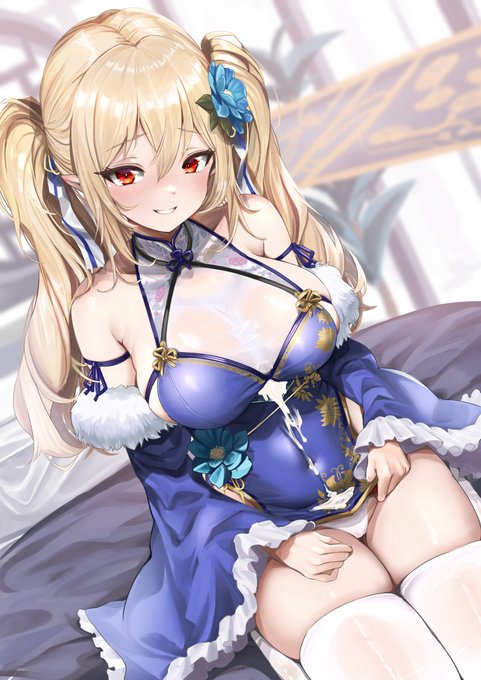 アヤモ様(@k_ayamo)にSkebで依頼させていただいたうちの子
いつものチャイナ風衣装を青白ベースにアレンジしていただきました!
おや…胸元の機能的な穴から何か白い液体が…ヨーグルトでも溢したのかな(すっとぼけ
いつも本当にありがとうございます! 