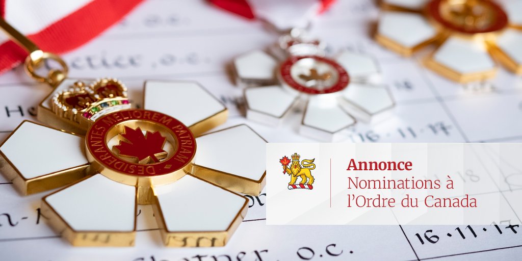 CanadaGG's tweet photo. Annonce! 📣
La #GGSimon annonce les nominations à l’#OrdreDuCanada de 3 compagnons, 22 officiers et 60 membres. Une des nominations constitue une promotion au sein de l’Ordre.
➡ https://t.co/rhguLT3hHj
#DistinctionsGG https://t.co/Ar2Xbh4zCd
