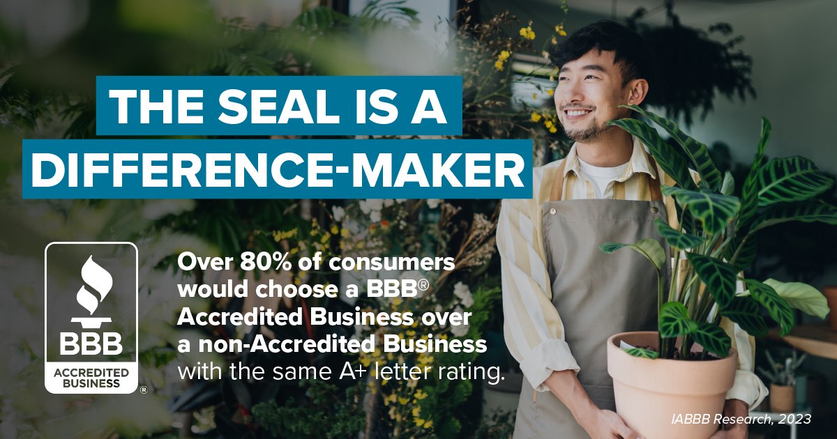 BBBNewJersey's tweet image. Consumers continue to seek out BBB Accredited Businesses when making purchasing decisions. Be a business that consumers can trust. Learn about #BBB Accreditation at BBB.org/get-accredited.