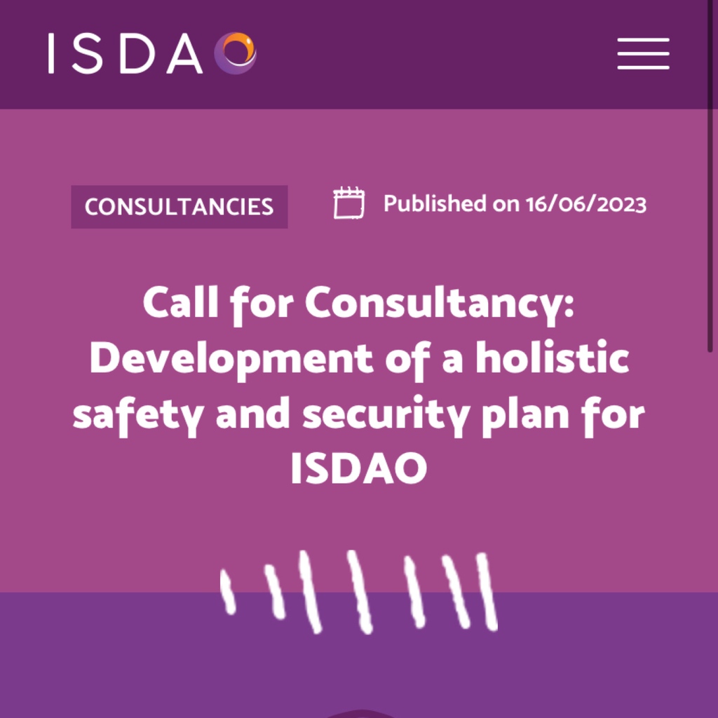 Here is a #feministjobs opportunity! 🔈Initiative Sankofa d’Afrique de l’Ouest (ISDAO) is looking for a consultant or team of consultants who can collaborate in developing a holistic safety and security plan. 
Deadline is 3rd July so be sure to apply soon!